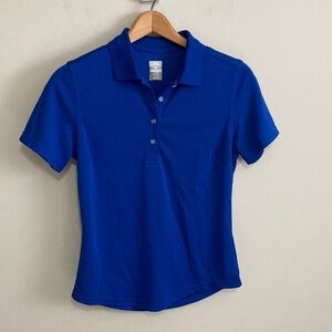 Women’s Callaway Cobalt Blue Button Down Golf Shirt Size Small Short Sleeve Polo